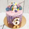 Торт Единорог "Фиолетовое чудо" с фигуркой, леденцами, украшением из мастики и потеками ТД426