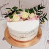 Свадебный торт "Романтичный" с живыми цветами, без мастики СТ456