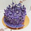 Торт для девочки "Фиолетовые бабочки" с бусинами без мастики ТД504