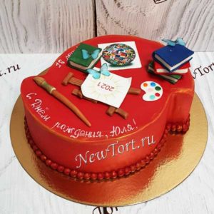 Торт для девочки "Для художницы" с фигурками и мастикой ТД599