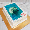 Торт для девочки "Дельфин" с фотопечатью, кремом и бусинами ТД610