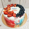 Торт для мальчика или девочки с ягодами и надписью, без мастики ТД615