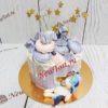 Торт Единорог "Спящая обжора" с фигуркой, безе и потеками ТД415