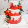 Свадебный торт "Красочный" с ярким декором и розами СТ506