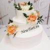Свадебный торт "Романтичный" букетами цветов и узорами СТ507