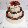 Свадебный торт "Ягодная поляна" с ягодами и мраморным узором СТ508