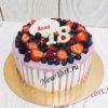 Торт для девочки "Пурпурная поляна" с ягодами и потеками ТД431