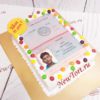 Торт "Паспорт" с фотопечатью, кремом и конфетами ТД467
