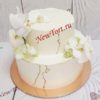Свадебный торт "Греческий" с декором и орхидеями СТ478