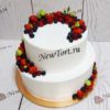 Свадебный торт "Весна" с ягодами и бутонами цветов СТ503