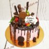 Торт для девочки "Шоколадная фантазия" с шоколадом, конфетами, бусинами и потеками ТД437