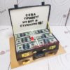 Торт "Чемодан денег" с долларами, надписью и мастикой ТД481