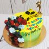 Торт "Такси на ягодной тропинке" с фигуркой, ягодами, безе и цифрой ТД485