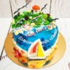 Торт "Средиземноморский" с фигурами и декором из мастики ТЖ236