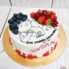 Торт на годовщину свадьбы "Разминка" с рисунком и ягодами СТ471