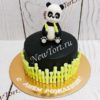 Торт для девочки "Бамбуковый медведь" с фигуркой панды и мастикой ТД453