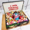 Торт для девочки "Чемодан сладостей" с конфетами, фигурками наушников и телефона ТД454