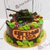 Торт "Танковое поле" с 3D фигуркой, ягодами и украшением ТД498