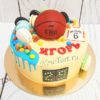 Торт "Фанат баскетбола" с мячом, макарунс и потеками ТМ240