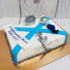 Торт "Морячок" сине-белый с фигуркой и декором из мастики ТМ207