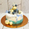 Торт "Зимнее чудо" двузцветный с шоколадными шарами и снежинками ТЖ255