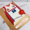 Торт "Майка баскетболиста" с мячом и надписью ТМ250