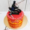 Торт "Мотоцикл мечты" красный с фигуркой и огнем ТМ212
