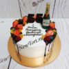 Торт "Шампань" с ягодами, надписью и фигуркой бутылки ТМ214