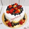 Торт "Золотая ежевичка" с ягодами и золотыи декором ТЯ064