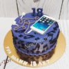 Торт "Айтюнс" фиолетовый с Айфоном и нотами ТД543