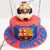 Торт "Фанат Барселоны" с мячом, эмблемой и надписью ТМ253