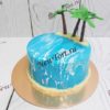 Торт "Необитаемый остров" с океаном, пальмами из мастики ТЖ273