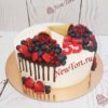 Торт на юбилей с рожками и ягодами ТЖ283