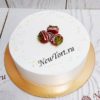 Торт "Беляночка" с ягодами и белыми бусинами ТЯ067