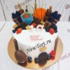 Торт "Баскетбол в шоколаде" с ягодами, шоколадками и печеньем ТД509