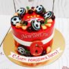 Торт "Яркий футбол" с фотопечатью, печеньем и ягодами ТМ257