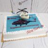 Торт "Вертолет" с фотопечатью, кремом и фигуркой КТ139