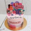 Торт Роблокс "Стиль для девочки" розовый с фигуркой, леденцами и декором ТД548