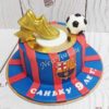 Торт "Золотая бутса" с мячом, 3D бутсой и цветами Барселоны ТД513