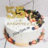 Торт на юбилей с ягодами, золотым декором и цифрой ТЖ288