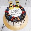 Торт на юбилей "Королевский" с ягодами и цифрой ТЖ289