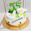 Торт на годовщину свадьбы "Лилии" с кольцами, цветами и цифрами СТ553