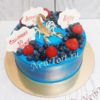 Торт "Скорпион" синий с фигуркой и ягодами ТМ195