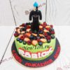 Торт Роблокс "Черный призрак" с фигуркой, ягодами и надписью ТД550