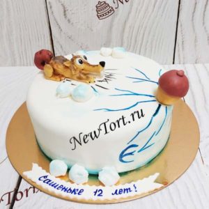 Торт "Белка в ледниковом периоде" с фигуркой и мастикой ТД561