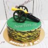 Торт "Пушка" с фигуркой и раскраской хаки ТД587