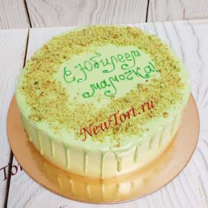 Торт "Вкусная крошка" с потеками и молотыми фисташками ТЖ319