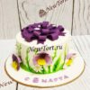 Торт "Весеннее настроение" с цветами и бантом ТЖ342