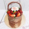 Торт "Сладкая корзина" с ягодами и надписью ТЖ327
