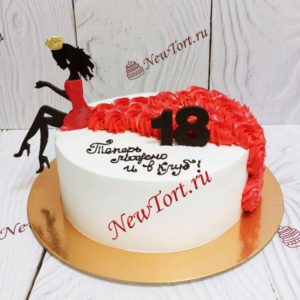 Торт с силуэтом на 18 лет  ТЖ300